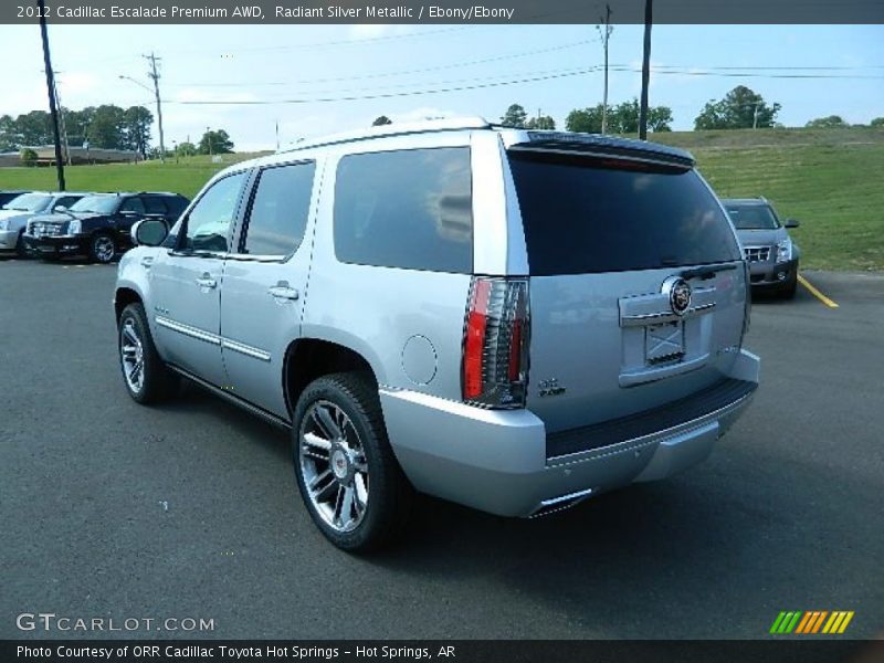 Radiant Silver Metallic / Ebony/Ebony 2012 Cadillac Escalade Premium AWD