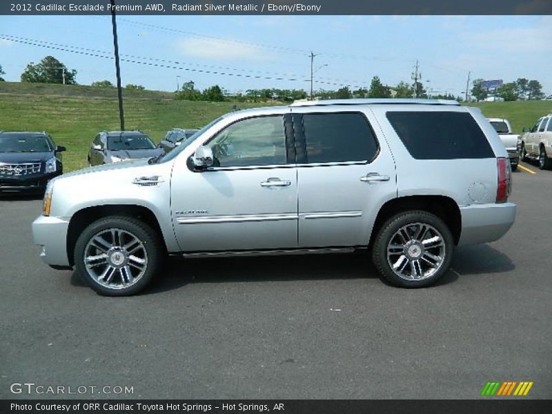 Radiant Silver Metallic / Ebony/Ebony 2012 Cadillac Escalade Premium AWD