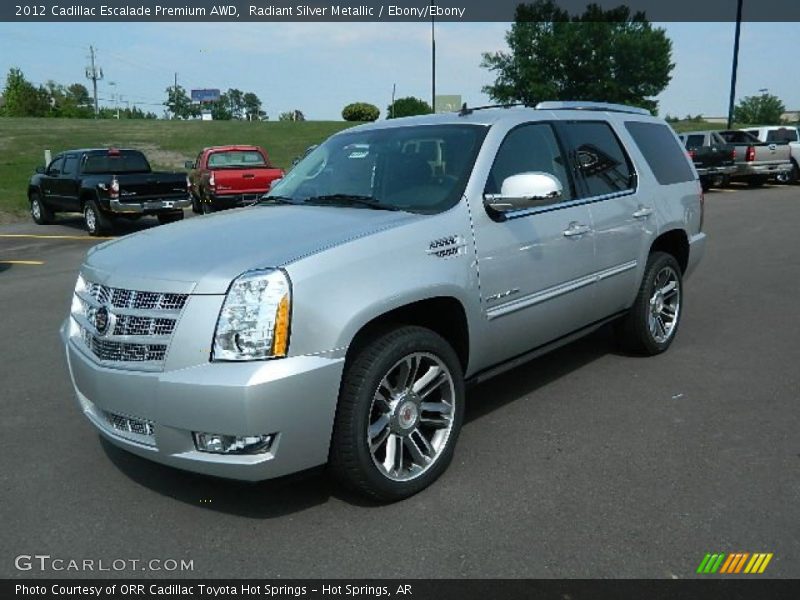 Radiant Silver Metallic / Ebony/Ebony 2012 Cadillac Escalade Premium AWD