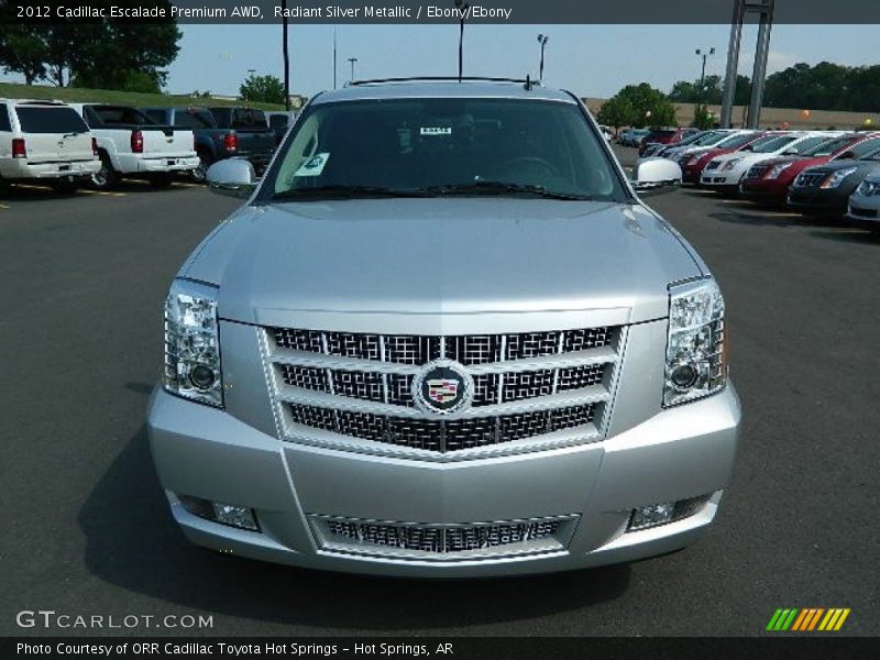 Radiant Silver Metallic / Ebony/Ebony 2012 Cadillac Escalade Premium AWD