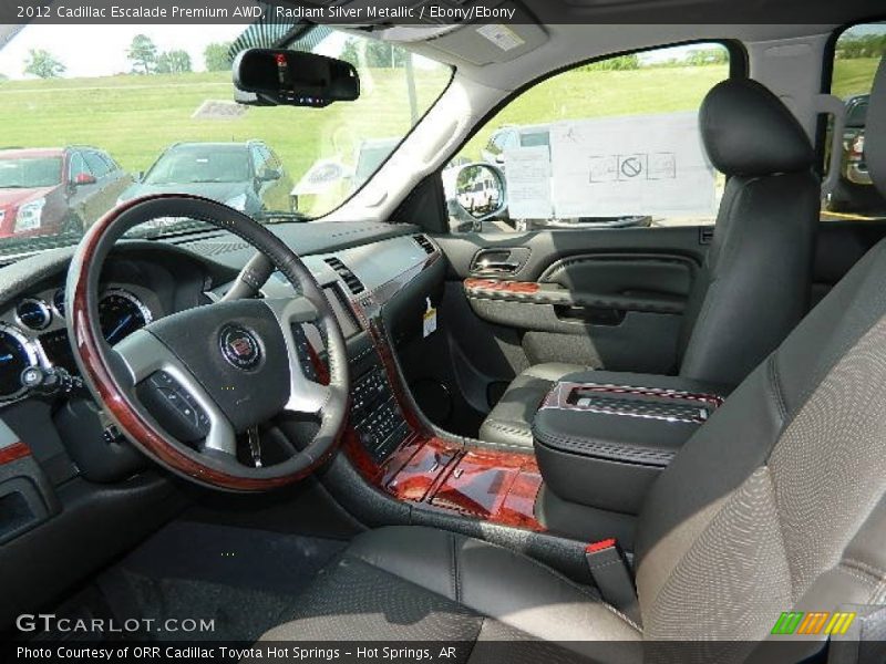 Radiant Silver Metallic / Ebony/Ebony 2012 Cadillac Escalade Premium AWD