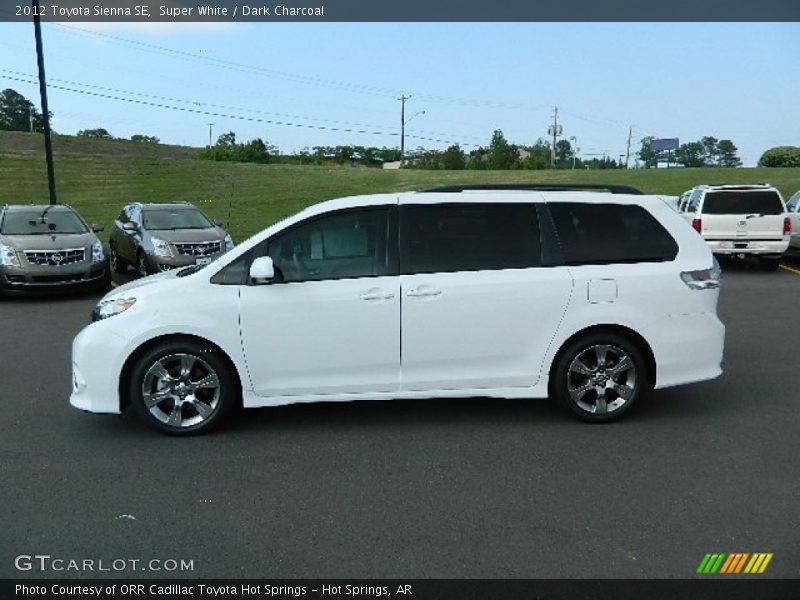Super White / Dark Charcoal 2012 Toyota Sienna SE