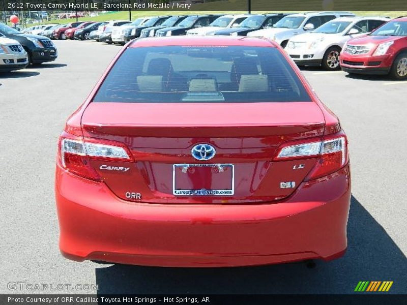 Barcelona Red Metallic / Ivory 2012 Toyota Camry Hybrid LE