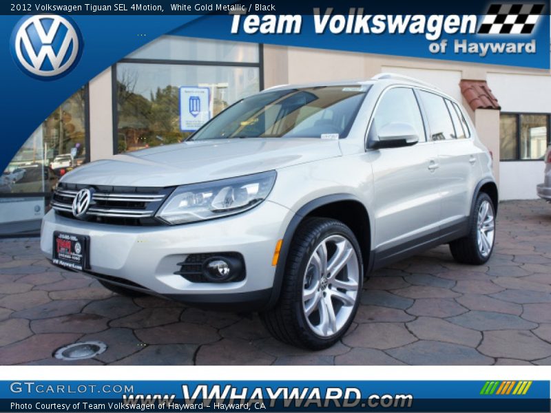 White Gold Metallic / Black 2012 Volkswagen Tiguan SEL 4Motion