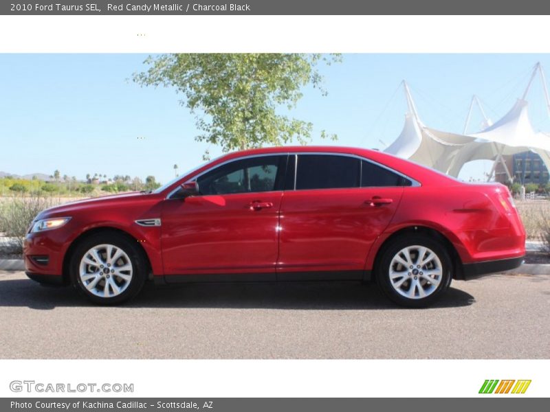 Red Candy Metallic / Charcoal Black 2010 Ford Taurus SEL