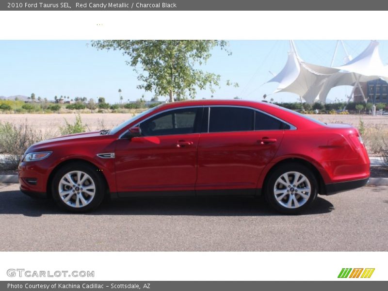 Red Candy Metallic / Charcoal Black 2010 Ford Taurus SEL