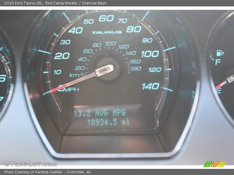Red Candy Metallic / Charcoal Black 2010 Ford Taurus SEL