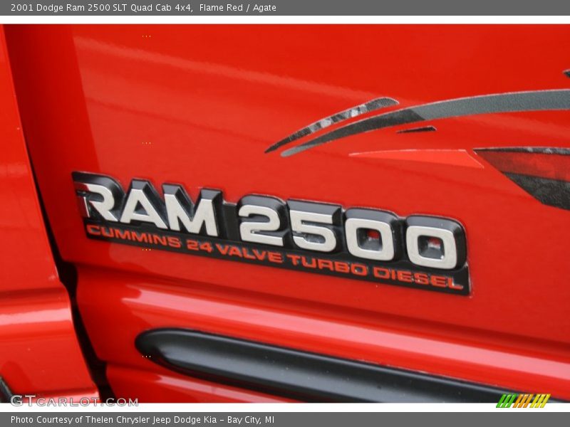 Flame Red / Agate 2001 Dodge Ram 2500 SLT Quad Cab 4x4