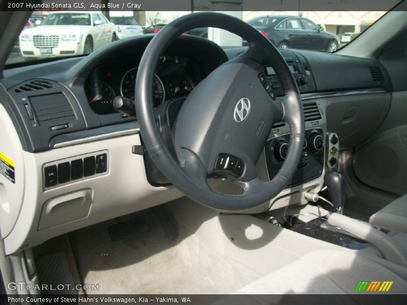 Aqua Blue / Gray 2007 Hyundai Sonata GLS