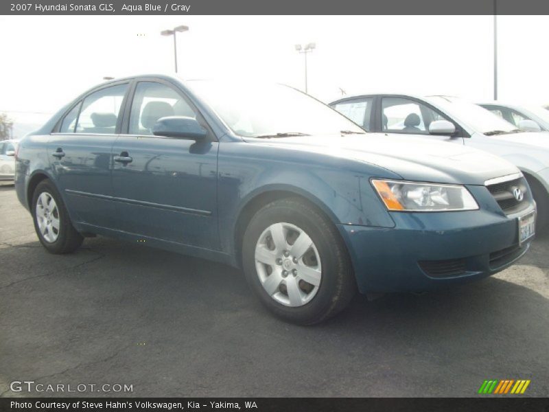 Aqua Blue / Gray 2007 Hyundai Sonata GLS
