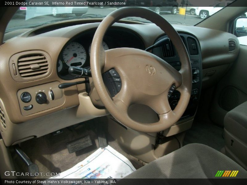 Inferno Red Tinted Pearlcoat / Sandstone 2001 Dodge Caravan SE