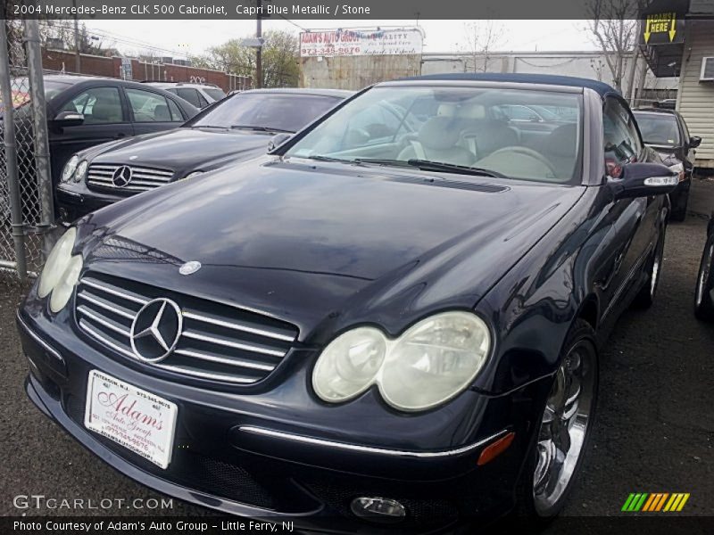 Capri Blue Metallic / Stone 2004 Mercedes-Benz CLK 500 Cabriolet