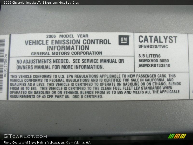 Silverstone Metallic / Gray 2006 Chevrolet Impala LT