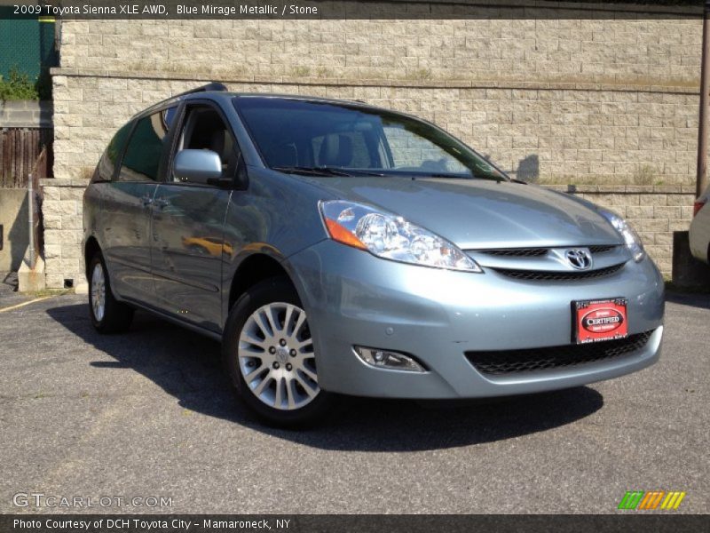 Blue Mirage Metallic / Stone 2009 Toyota Sienna XLE AWD