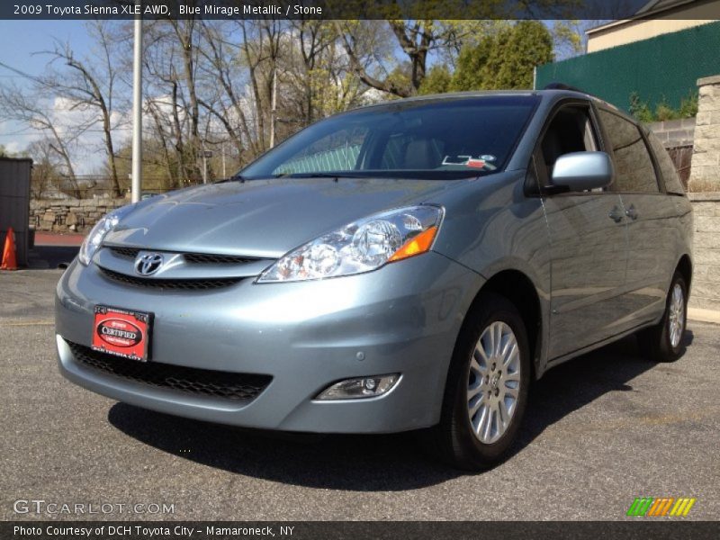 Blue Mirage Metallic / Stone 2009 Toyota Sienna XLE AWD