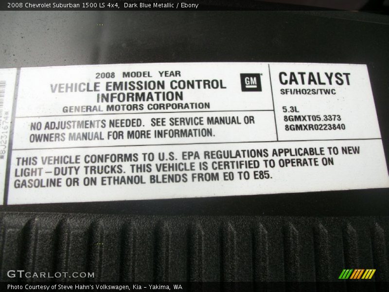 Dark Blue Metallic / Ebony 2008 Chevrolet Suburban 1500 LS 4x4