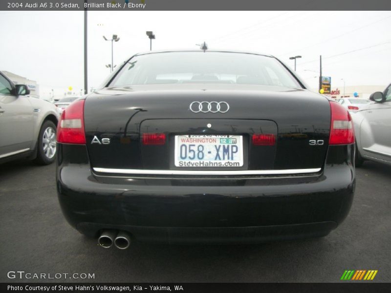 Brilliant Black / Ebony 2004 Audi A6 3.0 Sedan