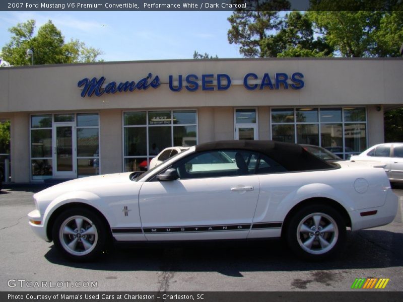 Performance White / Dark Charcoal 2007 Ford Mustang V6 Premium Convertible