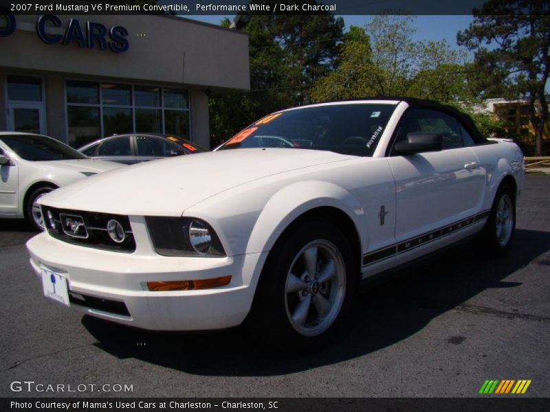 Performance White / Dark Charcoal 2007 Ford Mustang V6 Premium Convertible