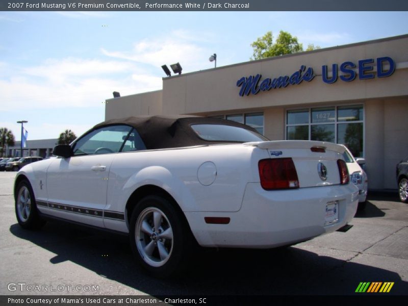 Performance White / Dark Charcoal 2007 Ford Mustang V6 Premium Convertible