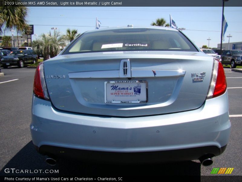 Light Ice Blue Metallic / Light Camel 2009 Lincoln MKS AWD Sedan