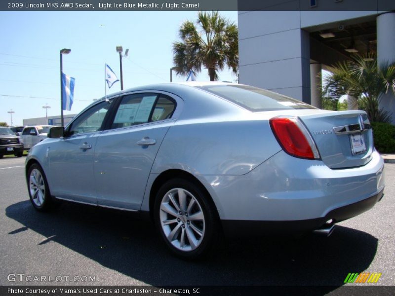 Light Ice Blue Metallic / Light Camel 2009 Lincoln MKS AWD Sedan