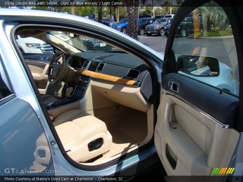 Light Ice Blue Metallic / Light Camel 2009 Lincoln MKS AWD Sedan