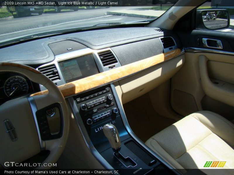 Light Ice Blue Metallic / Light Camel 2009 Lincoln MKS AWD Sedan