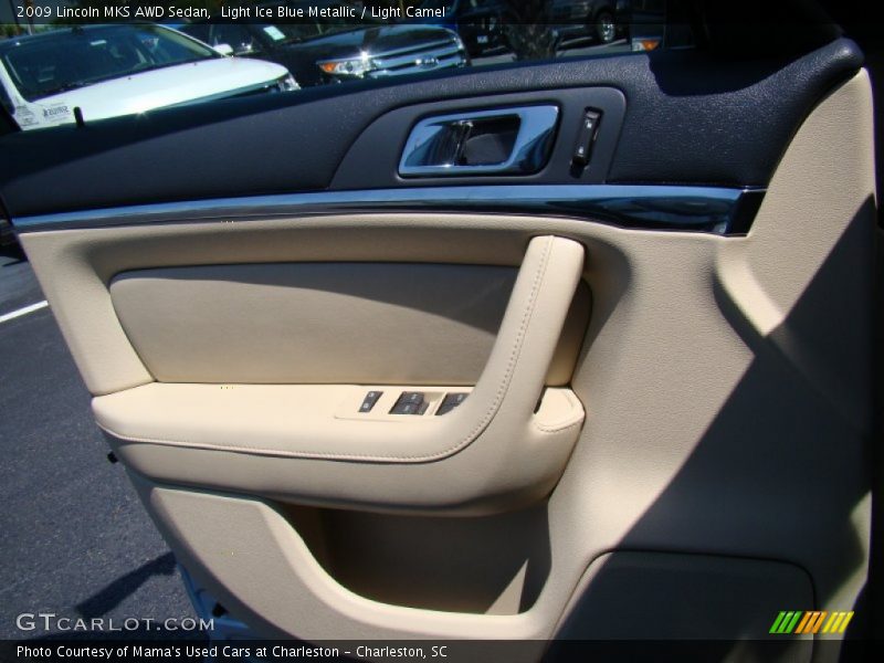 Light Ice Blue Metallic / Light Camel 2009 Lincoln MKS AWD Sedan