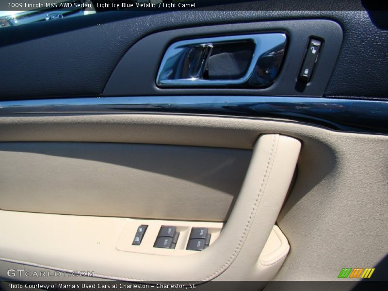 Light Ice Blue Metallic / Light Camel 2009 Lincoln MKS AWD Sedan
