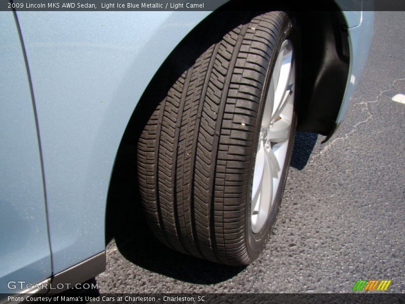 Light Ice Blue Metallic / Light Camel 2009 Lincoln MKS AWD Sedan