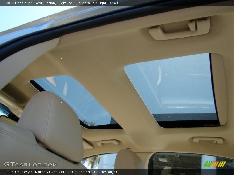 Light Ice Blue Metallic / Light Camel 2009 Lincoln MKS AWD Sedan