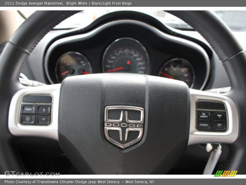 Bright White / Black/Light Frost Beige 2011 Dodge Avenger Mainstreet