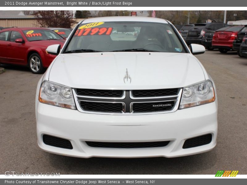 Bright White / Black/Light Frost Beige 2011 Dodge Avenger Mainstreet