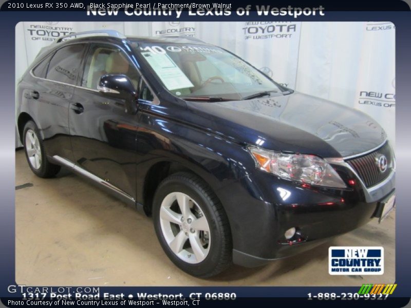 Black Sapphire Pearl / Parchment/Brown Walnut 2010 Lexus RX 350 AWD