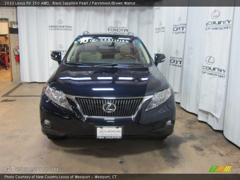 Black Sapphire Pearl / Parchment/Brown Walnut 2010 Lexus RX 350 AWD