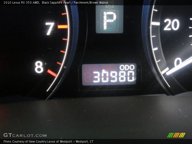 Black Sapphire Pearl / Parchment/Brown Walnut 2010 Lexus RX 350 AWD