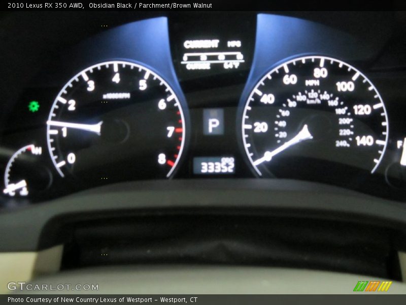 Obsidian Black / Parchment/Brown Walnut 2010 Lexus RX 350 AWD