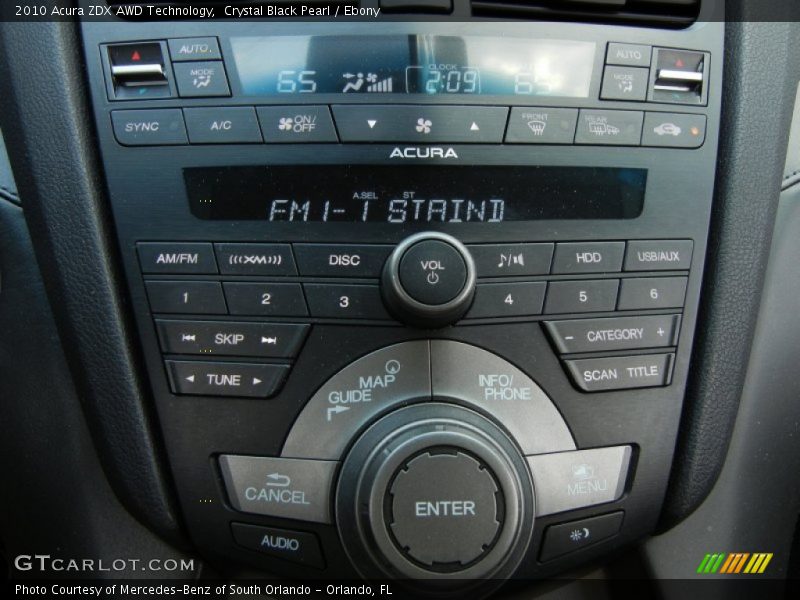 Controls of 2010 ZDX AWD Technology