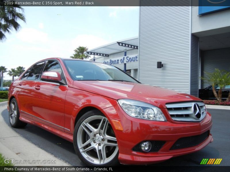 Mars Red / Black 2009 Mercedes-Benz C 350 Sport
