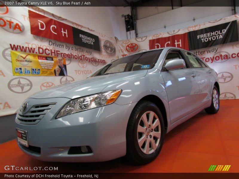 Sky Blue Pearl / Ash 2007 Toyota Camry XLE V6