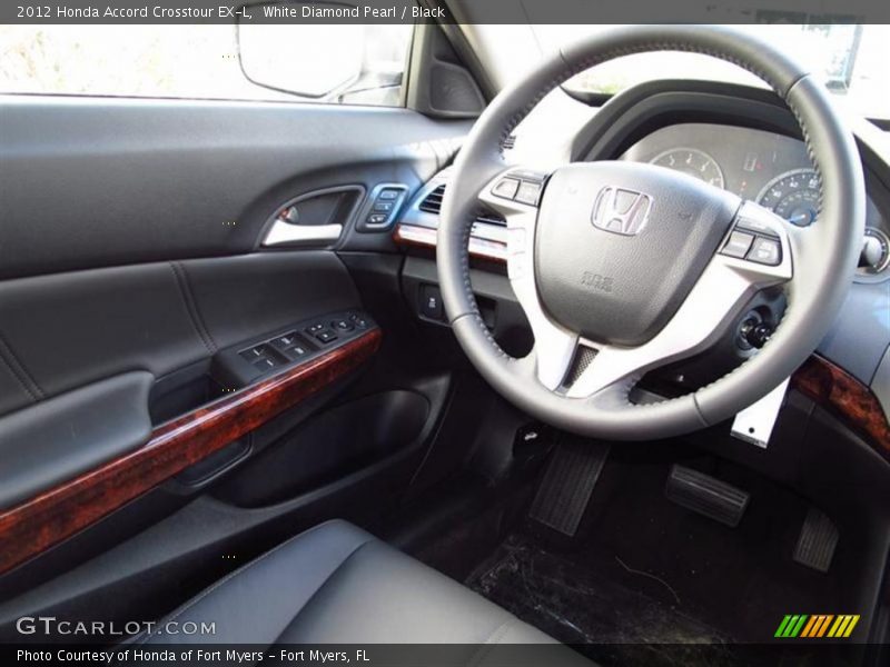 White Diamond Pearl / Black 2012 Honda Accord Crosstour EX-L
