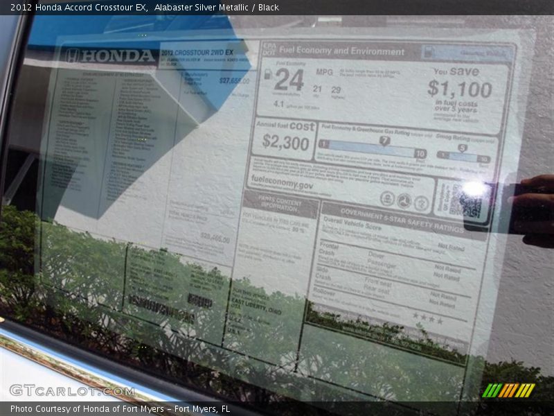  2012 Accord Crosstour EX Window Sticker