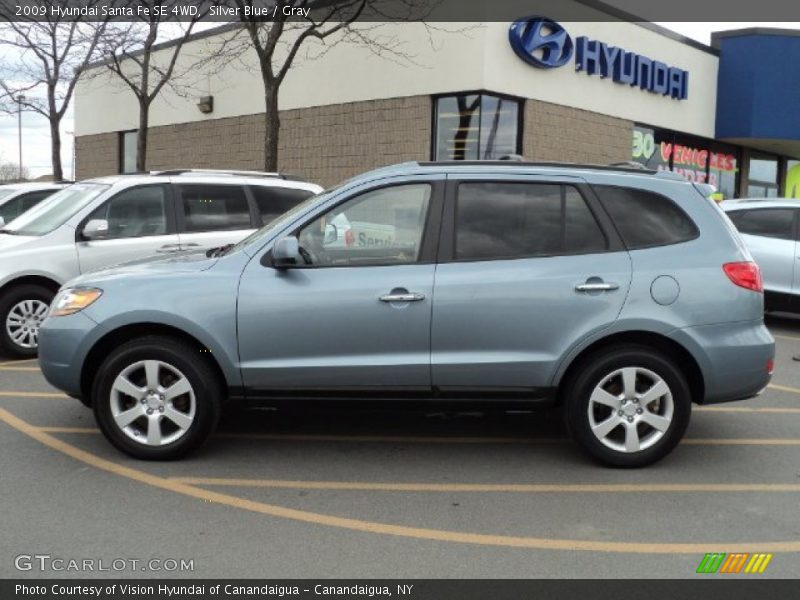 Silver Blue / Gray 2009 Hyundai Santa Fe SE 4WD