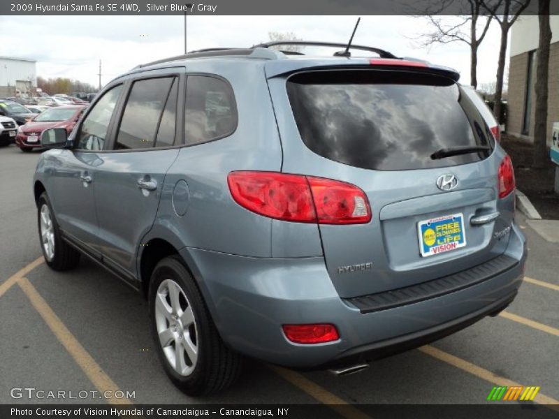 Silver Blue / Gray 2009 Hyundai Santa Fe SE 4WD