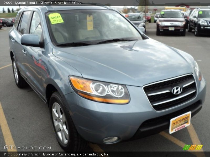 Silver Blue / Gray 2009 Hyundai Santa Fe SE 4WD