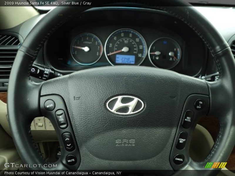 Silver Blue / Gray 2009 Hyundai Santa Fe SE 4WD