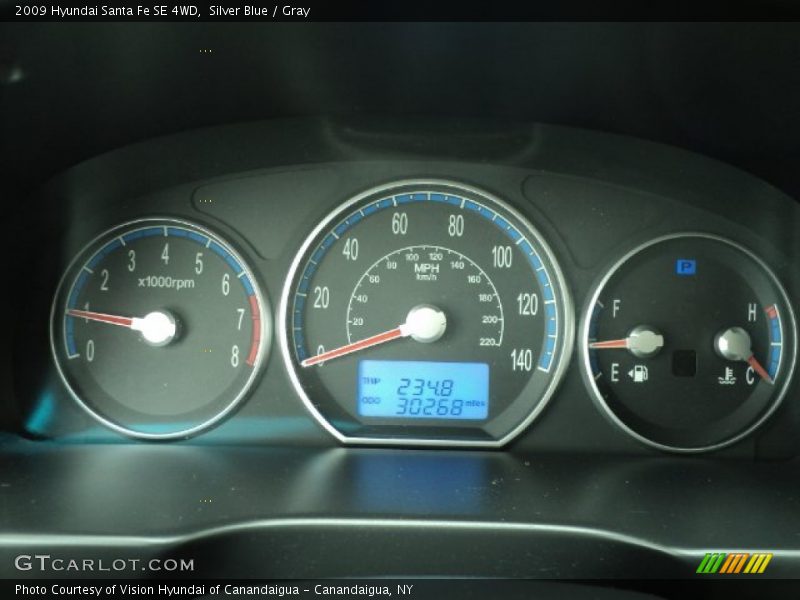 Silver Blue / Gray 2009 Hyundai Santa Fe SE 4WD