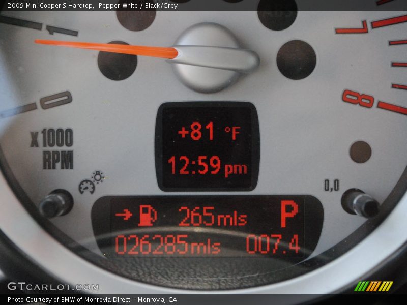 Pepper White / Black/Grey 2009 Mini Cooper S Hardtop