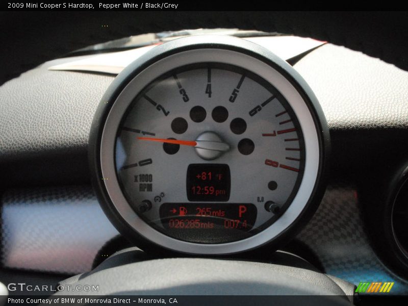 Pepper White / Black/Grey 2009 Mini Cooper S Hardtop